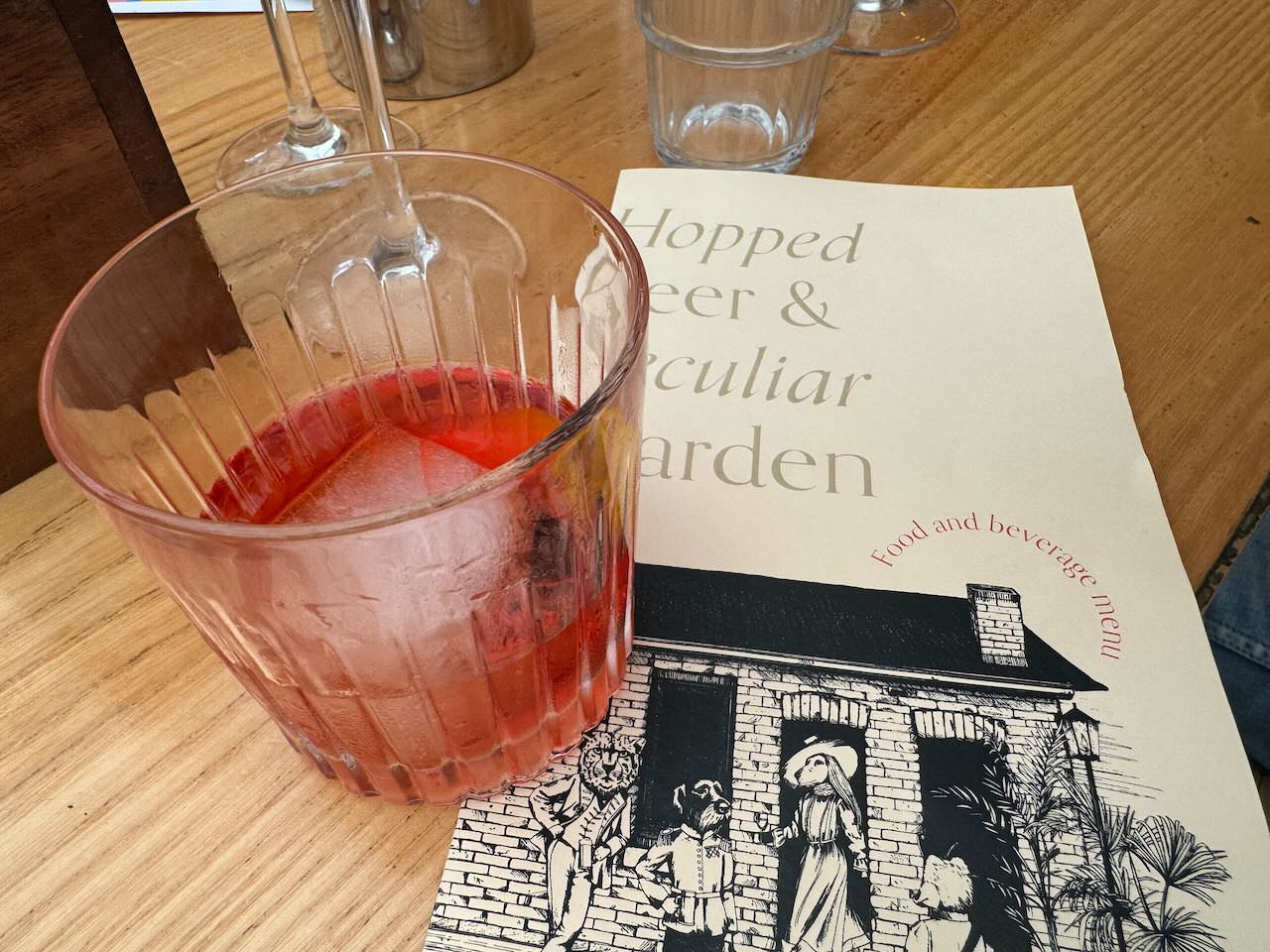 negroni on top of Hoppers menu